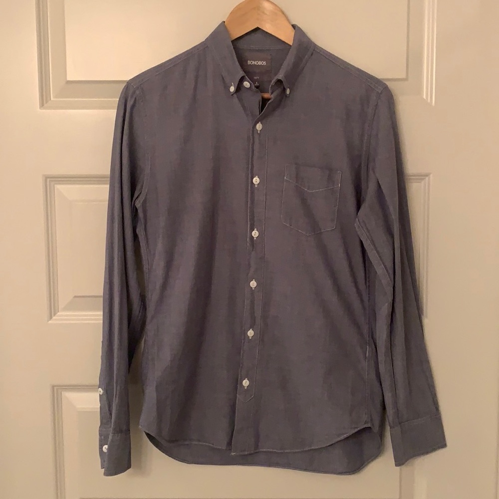 Bonobos Men’s Long Sleeve Lightweight Chambray Button Down Shirt